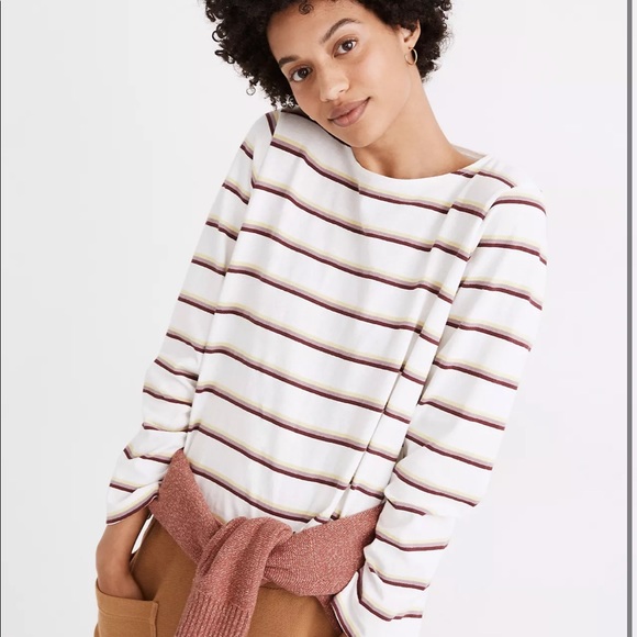Madewell Tops - Madewell | Striped Boatneck Tee Large NWT